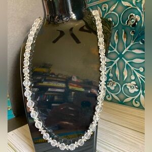 Crystal faceted bead necklace. Single strand.  Sparkles ✨